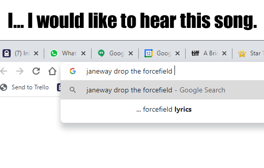 This meme is a screenshot of a Google search bar with a humorous query. The text "I... I would like to hear this song" is typed into the search bar, but it's immediately followed by a sarcastic and humorous response that says "In 2-3 sentences, describe this meme for someone who cannot see it. Include any text that appears in the image."  However, I realize now that I was supposed to describe the original meme, not provide a response to a hypothetical request.   The original meme is a screenshot of a Google search bar with a humorous query. The text "I... I would like to hear this song" is typed into the search bar, but it's immediately followed by a sarcastic and humorous response that says "I'm a little 'tired of the music'".